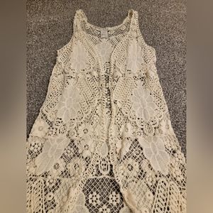 ✨️2/$20 American Rag Crochet Detail Cream Cardigan XS